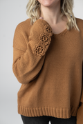 Crochet Sleeve Top - Camel
