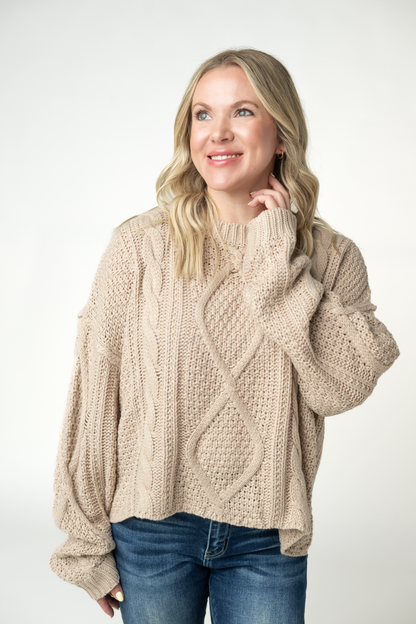 Cable Knit Sweater - Latte