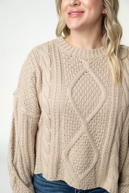 Cable Knit Sweater - Latte