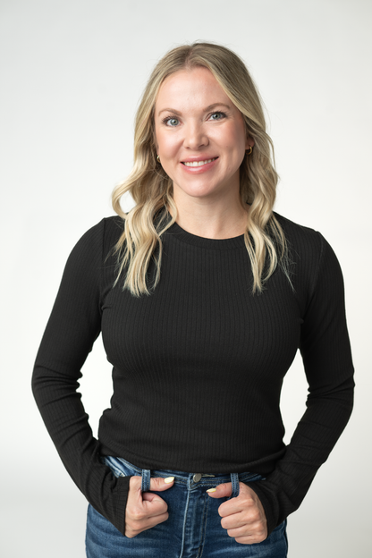 Reese Ribbed Long Sleeve Top - Black
