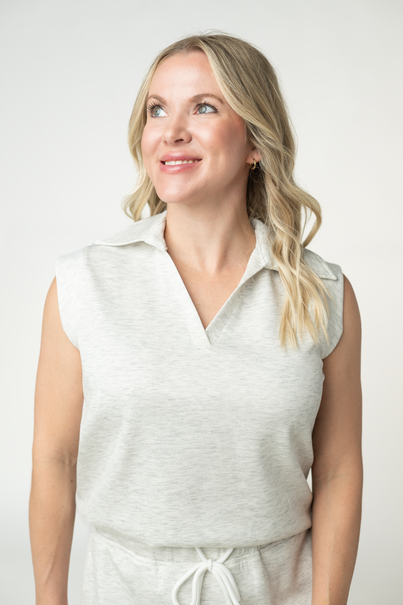 Luxe Collar Tank/Skort Set - Heathered Neutral