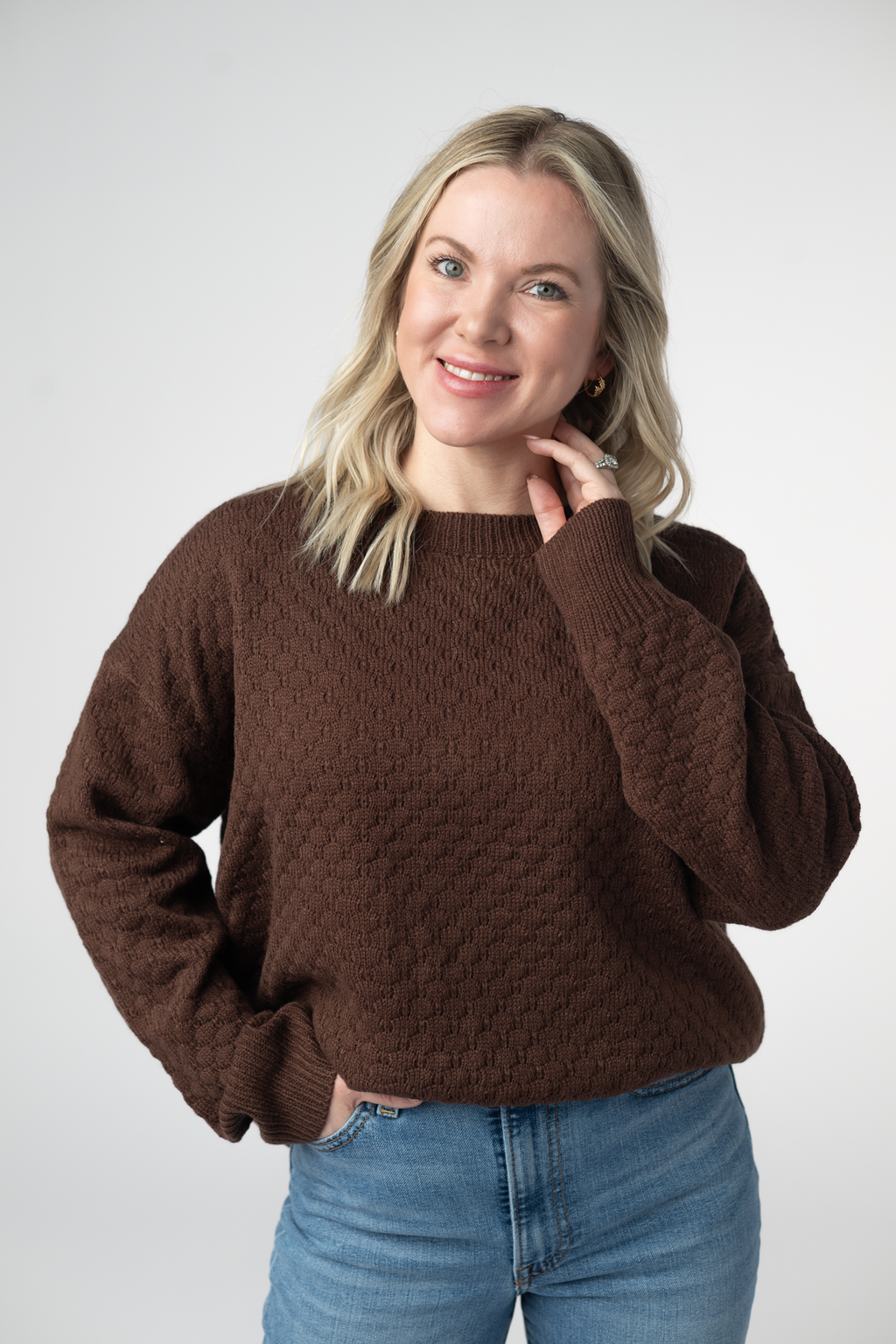 Gianna Pullover Sweater - Brown