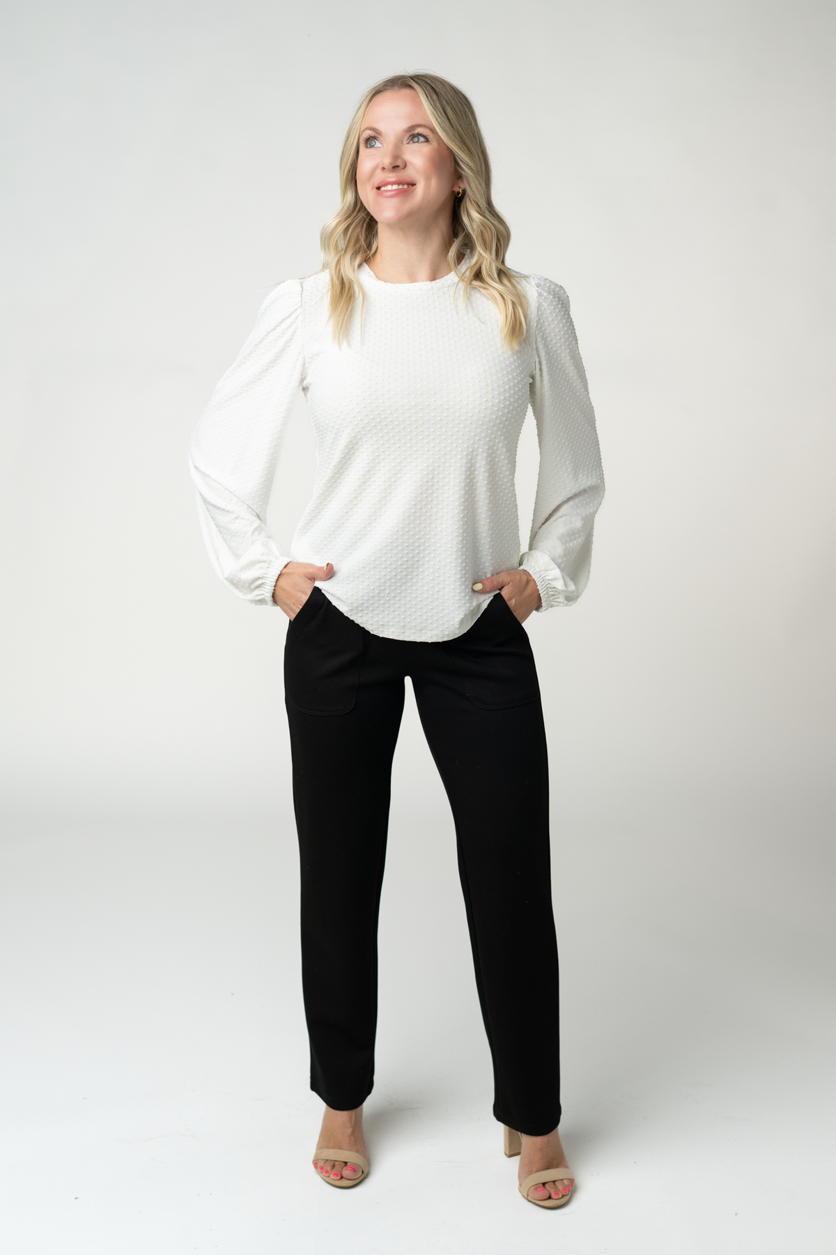 Miranda Dot Top - White
