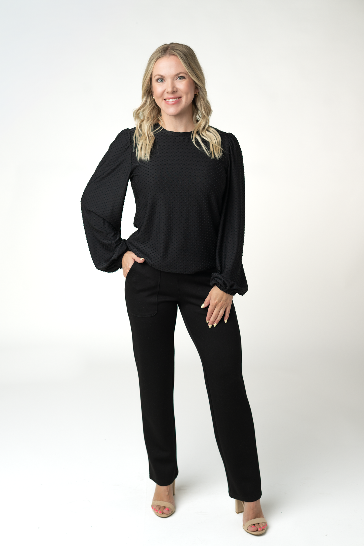 Miranda Dot Top - Black