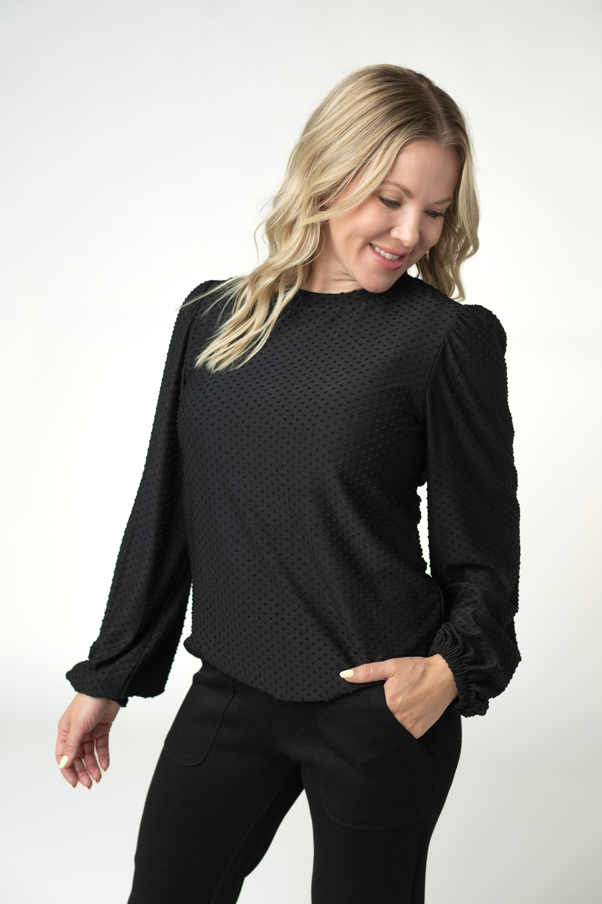 Miranda Dot Top - Black