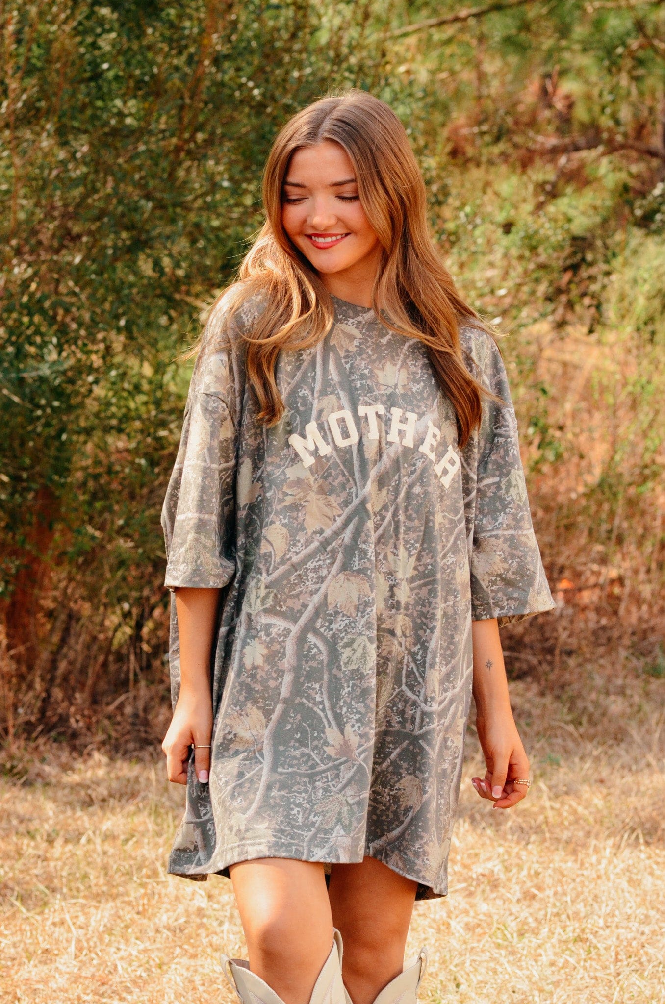 camo short sleeve dress GORGLITTER Women's Camo Camouflage Dress with Pocket Short Sleeve Round Neck Tunic Dresses Camouflage Sundress Green Small at Amazon Women's Clothing store