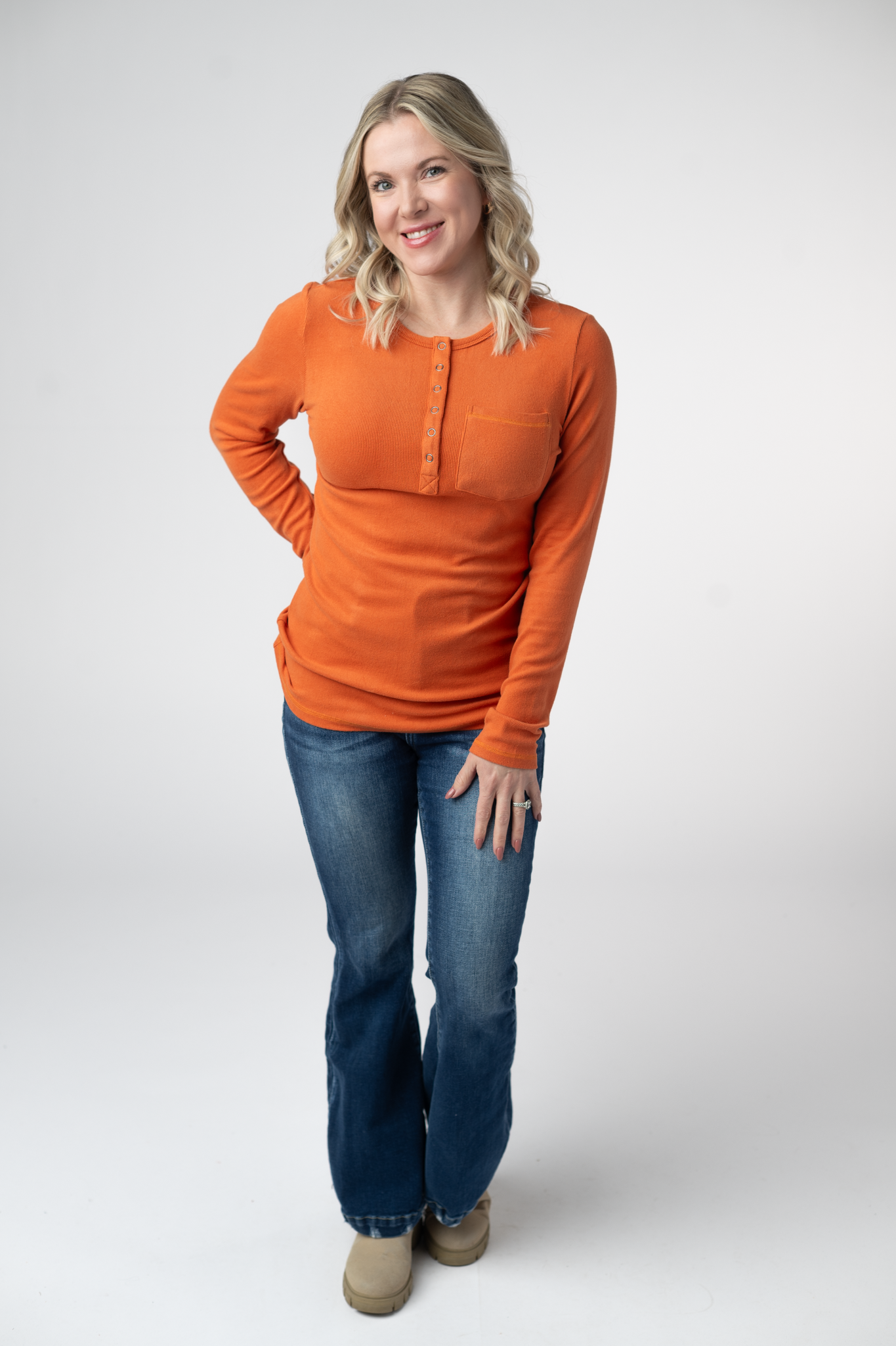 Georgia Long Sleeve Top - Pumpkin Spice