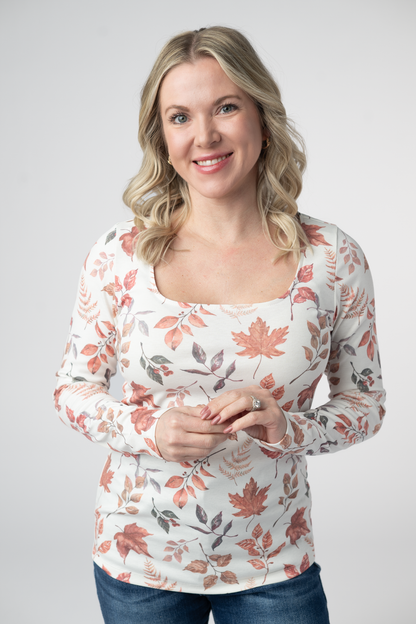 Alyssa Long Sleeve Top - Harvest Leaves