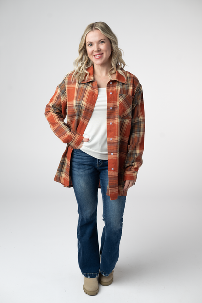 Tunic Plaid Top - Pumpkin Plaid