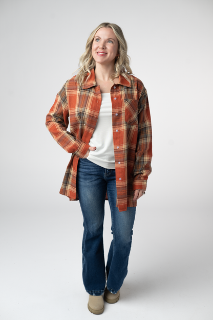 Tunic Plaid Top - Pumpkin Plaid