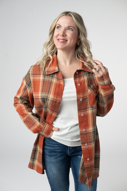 Tunic Plaid Top - Pumpkin Plaid