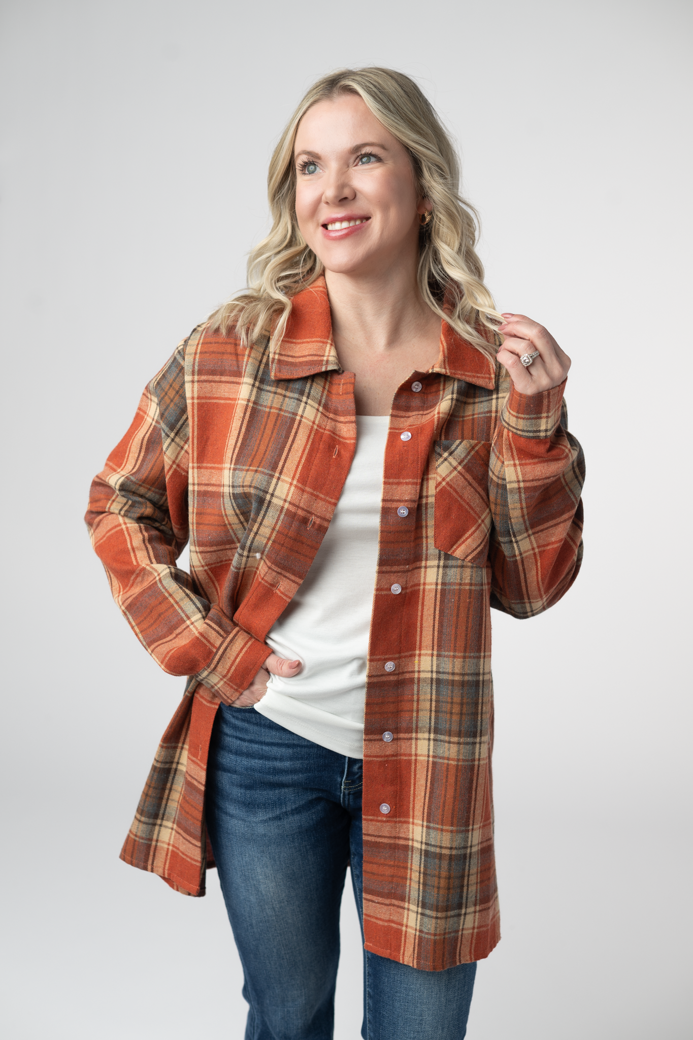 Tunic Plaid Top - Pumpkin Plaid