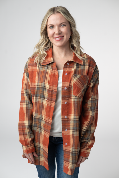 Tunic Plaid Top - Pumpkin Plaid