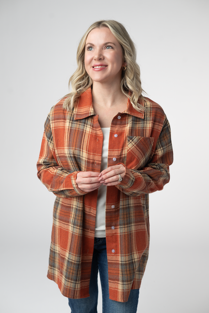 Tunic Plaid Top - Pumpkin Plaid