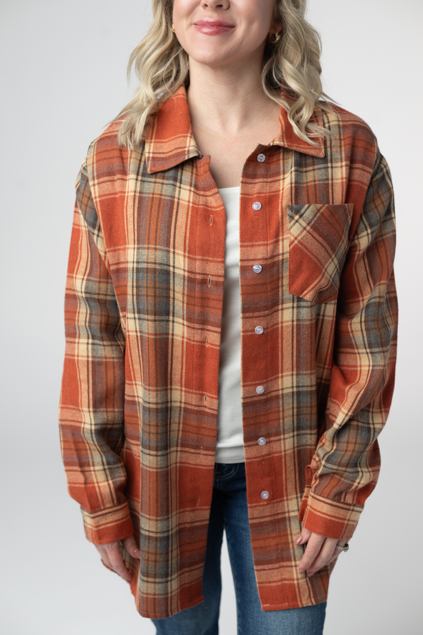 Tunic Plaid Top - Pumpkin Plaid