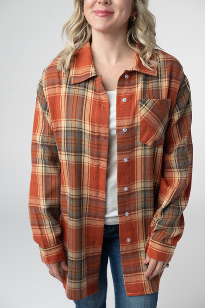 Tunic Plaid Top - Pumpkin Plaid