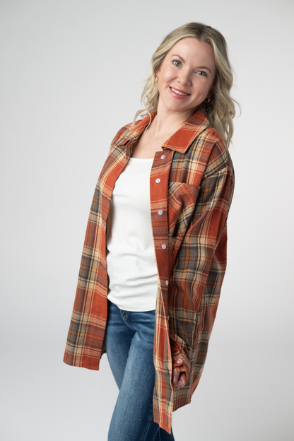 Tunic Plaid Top - Pumpkin Plaid