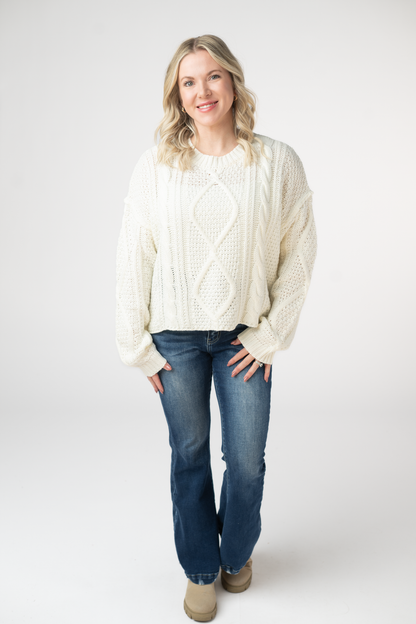 Cable Knit Sweater - Ivory