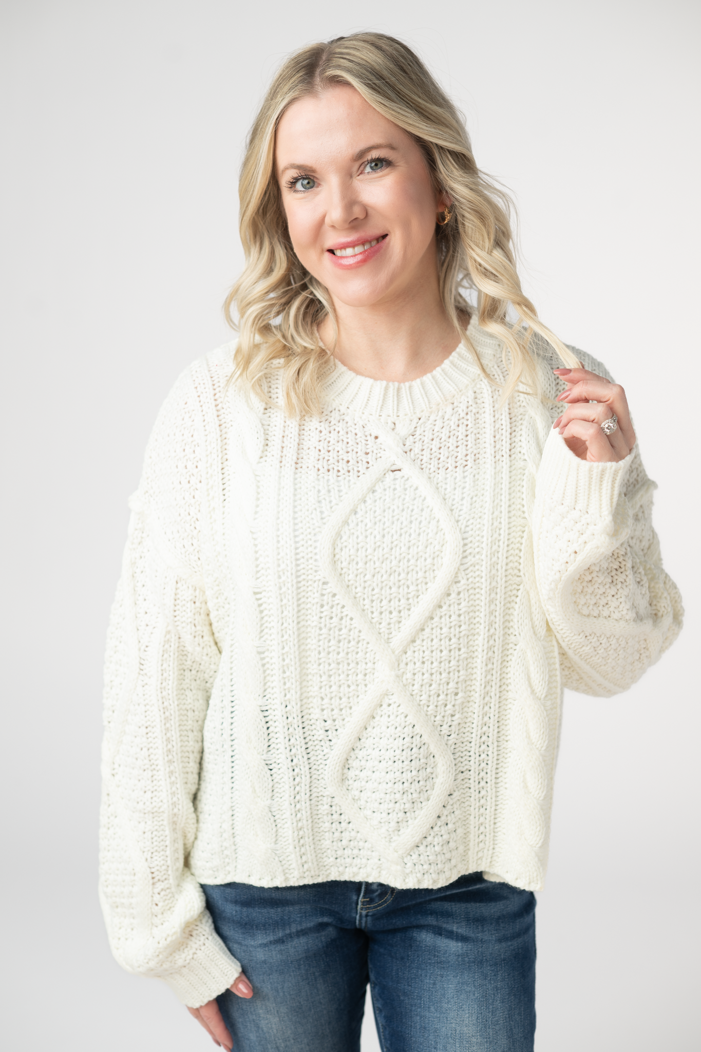 Cable Knit Sweater - Ivory