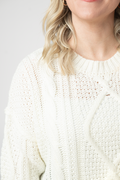 Cable Knit Sweater - Ivory