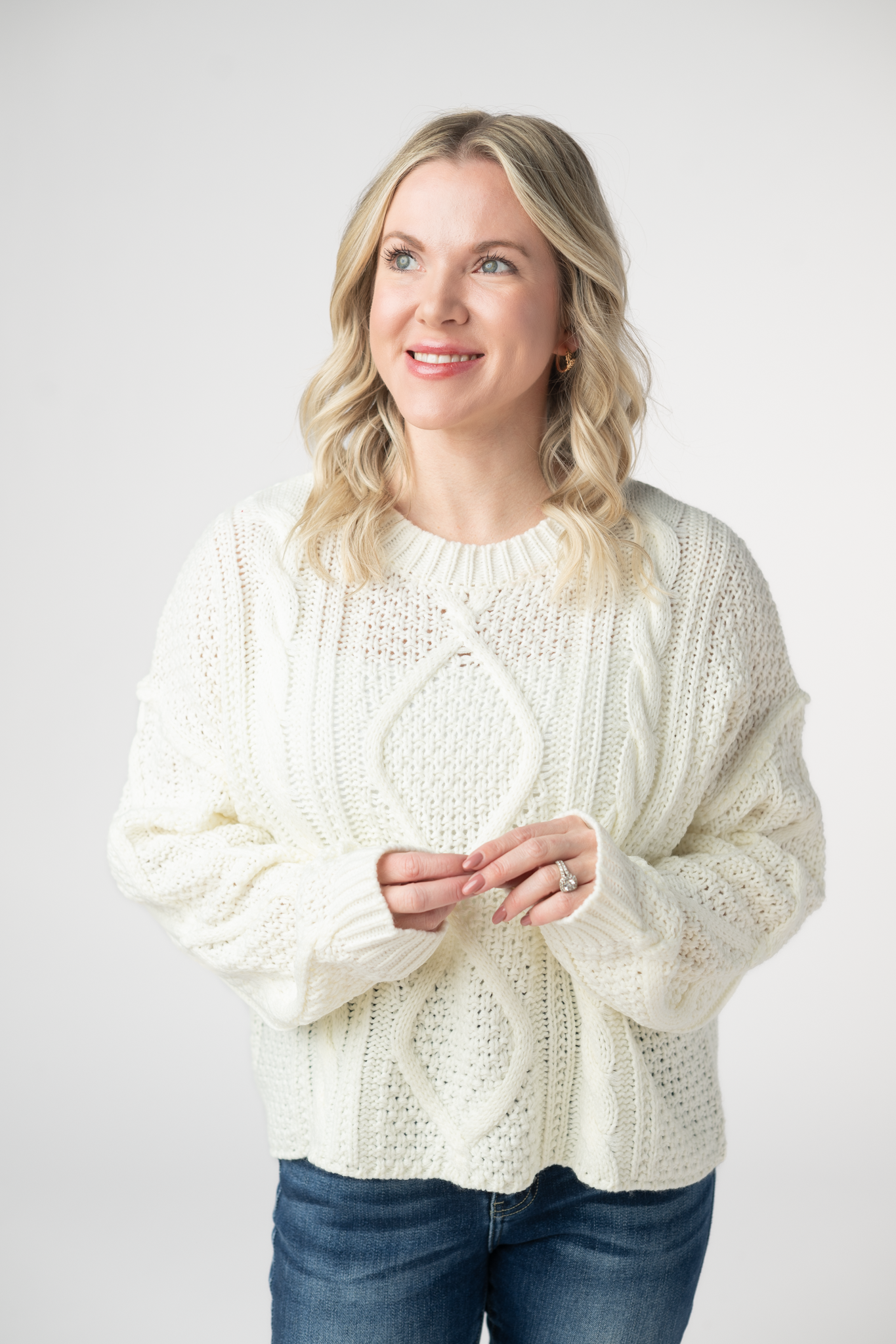 Cable Knit Sweater - Ivory