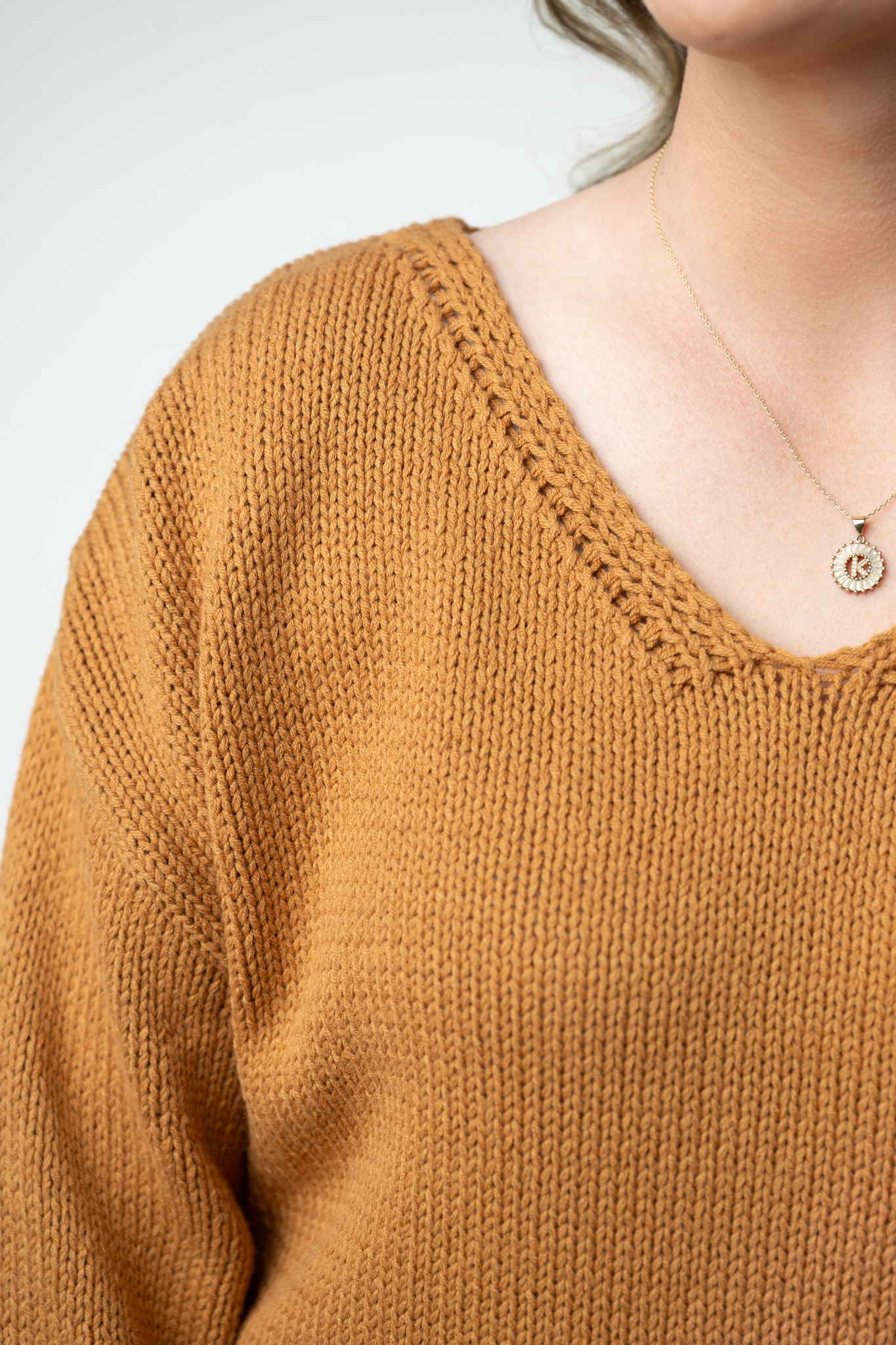 Crochet Sleeve Top - Camel