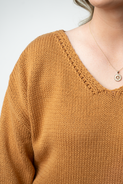 Crochet Sleeve Top - Camel