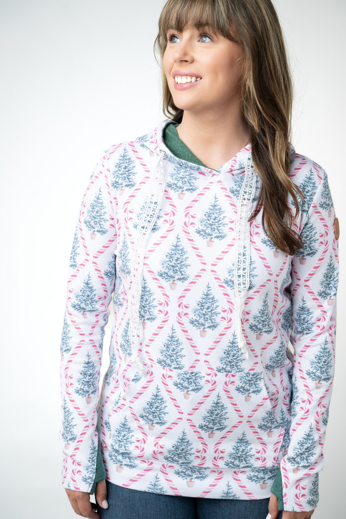 Hailey Pullover Hoodie - Candy Cane Lane