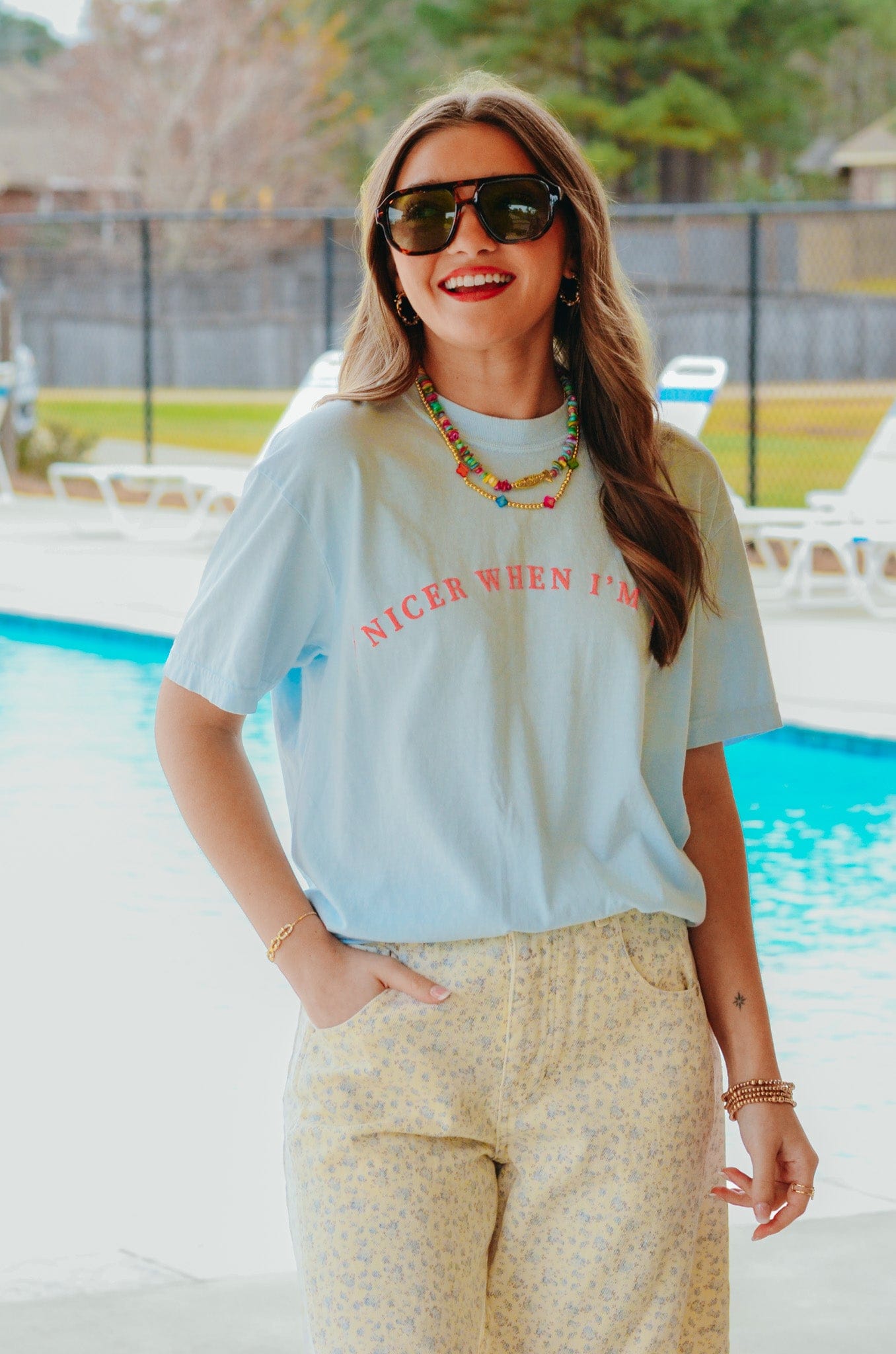 Nicer When I'm Tan Light Blue Tee