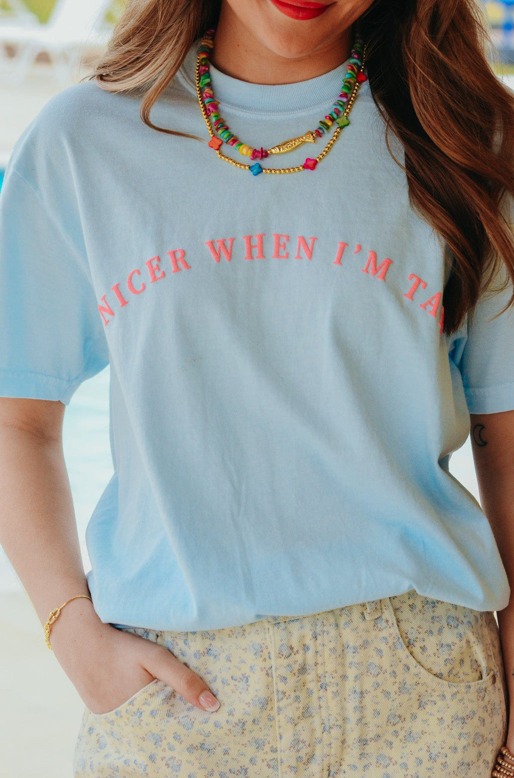 Nicer When I'm Tan Light Blue Tee