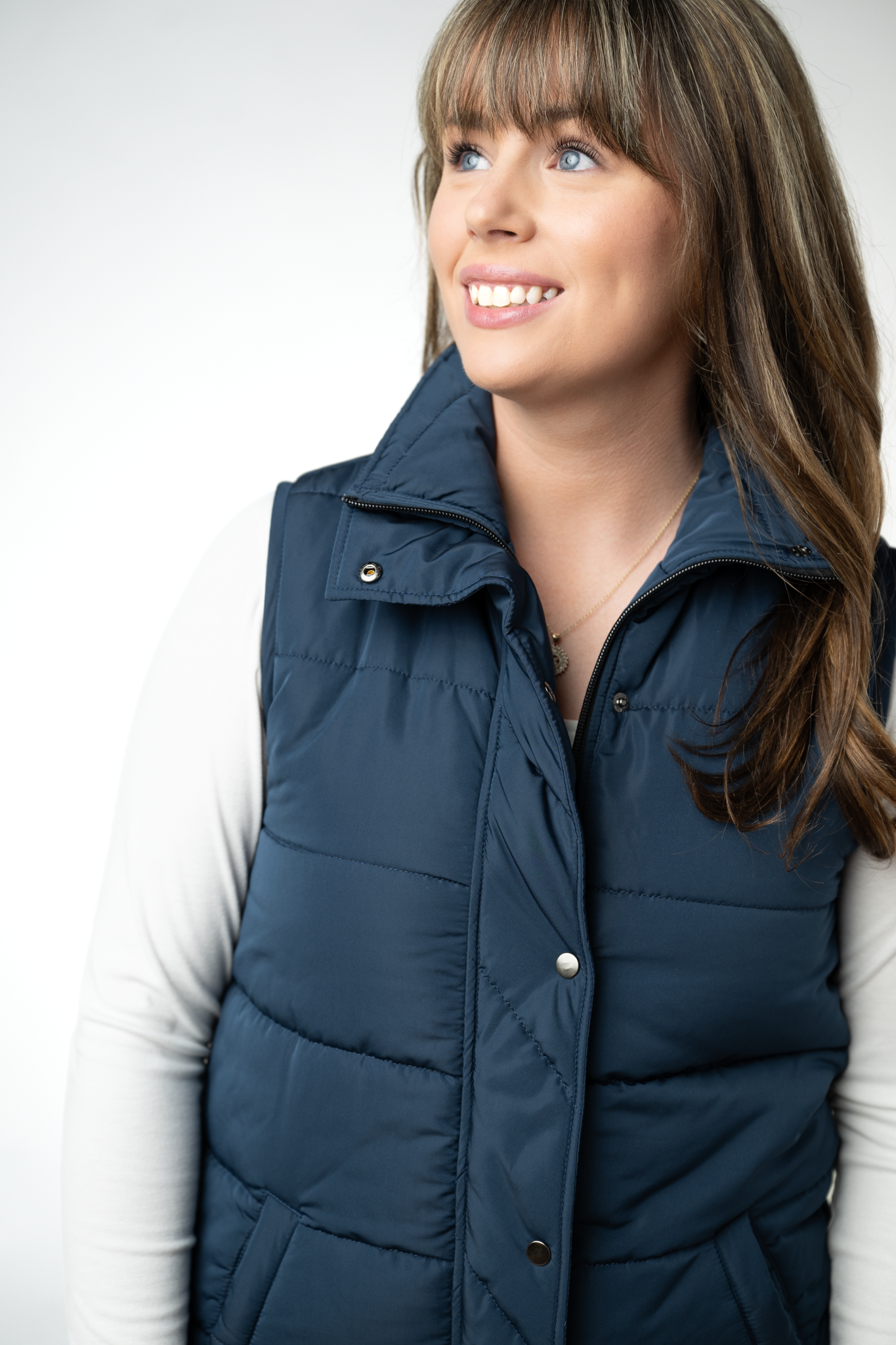 Harlow Long Vest - Navy