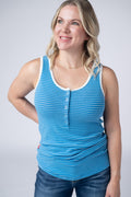 Shiloh Button Snap Tank - Ocean Blue