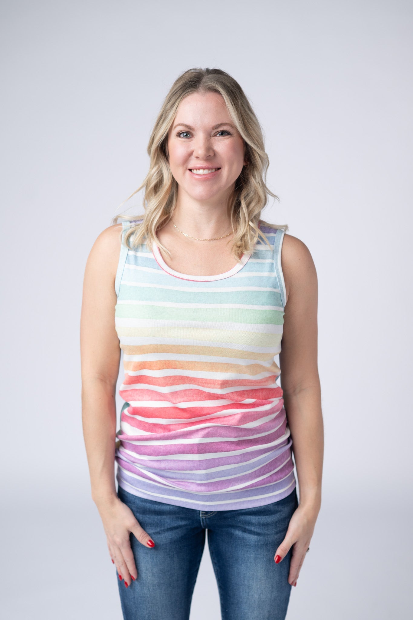 IN STOCK Ava Tank - Rainbow Stripes