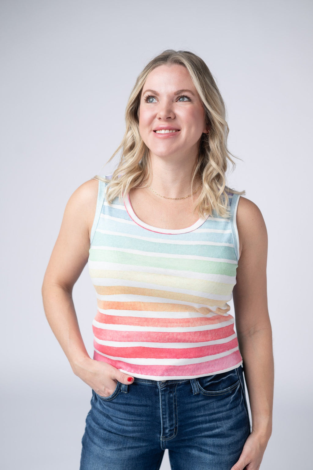 Ava Tank - Rainbow Stripes