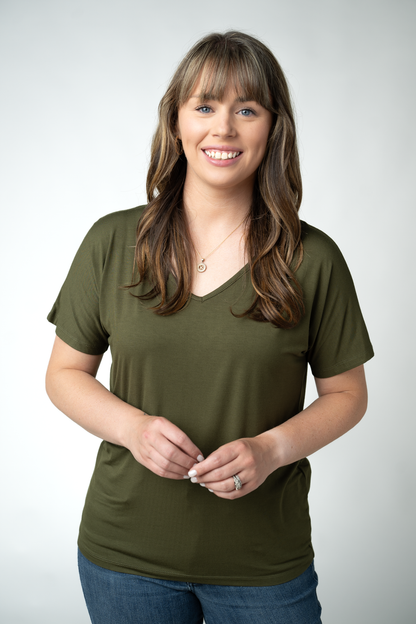 Chloe Cozy Top - Dark Olive