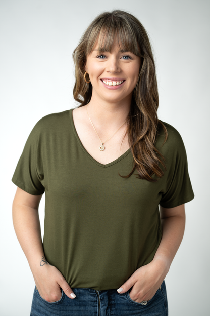 Chloe Cozy Top - Dark Olive