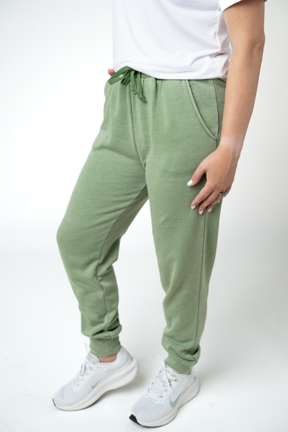 Vintage Wash Joggers - Olive