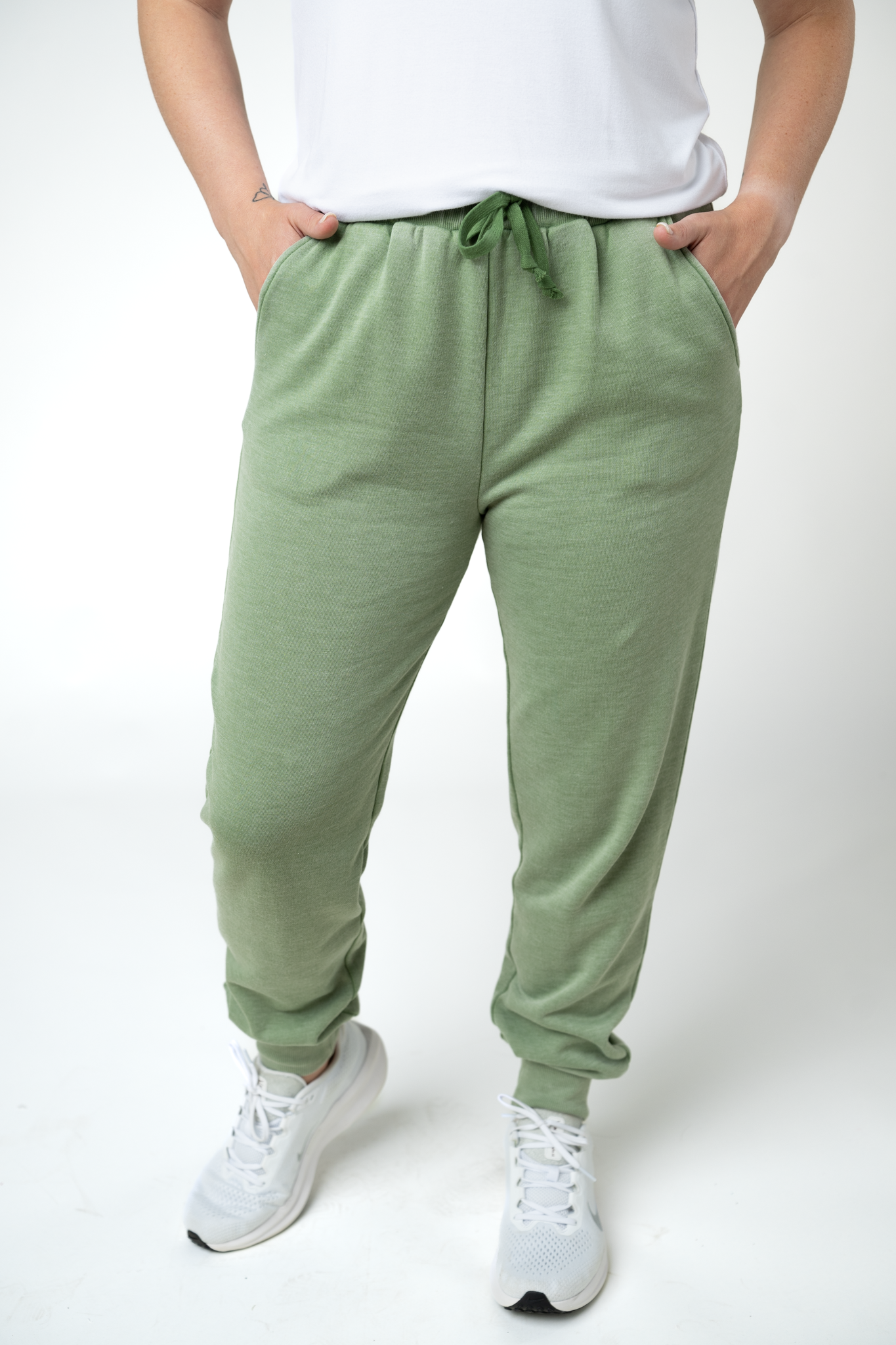 Vintage Wash Joggers - Olive