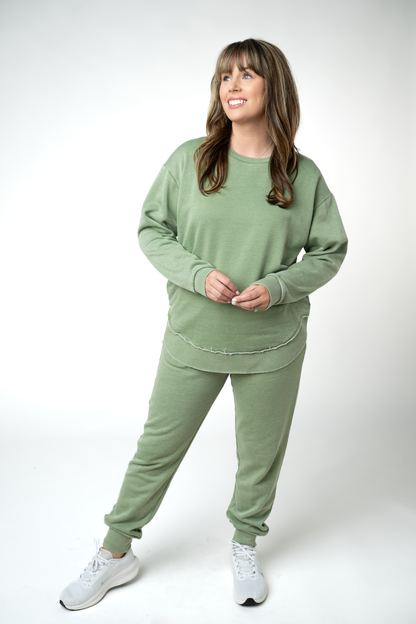 Vintage Wash Joggers - Olive