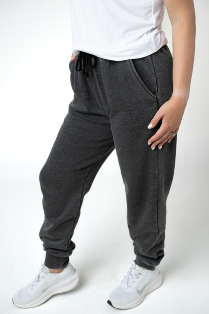 Vintage Wash Joggers - Black