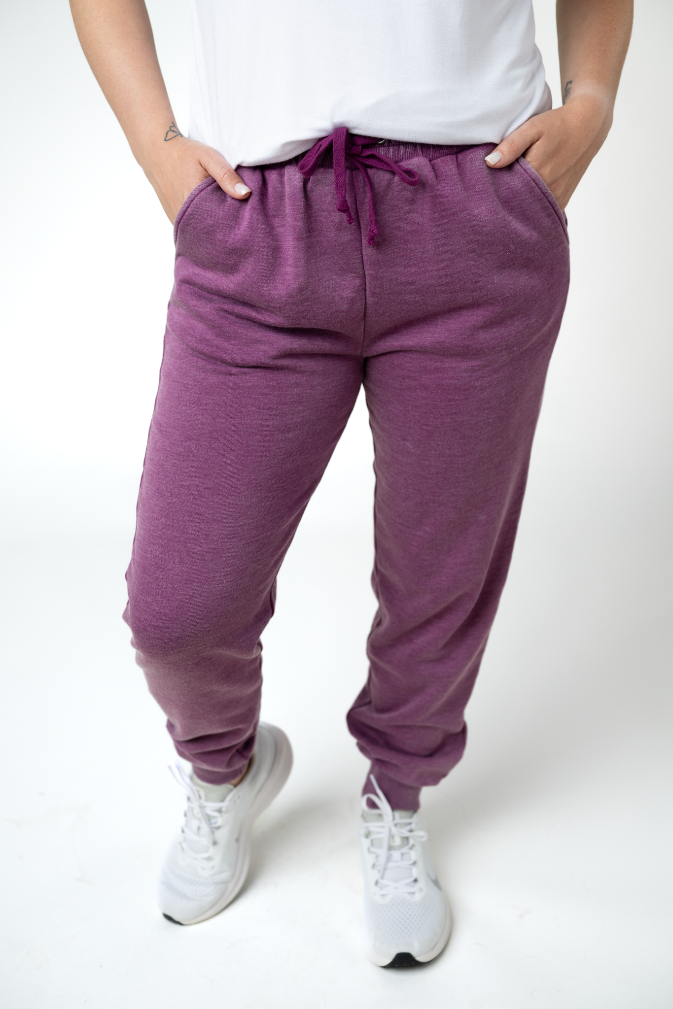 Vintage Wash Joggers - Purple