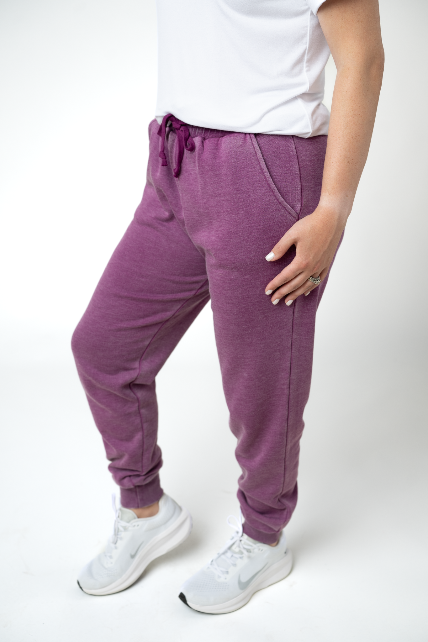 Vintage Wash Joggers - Purple