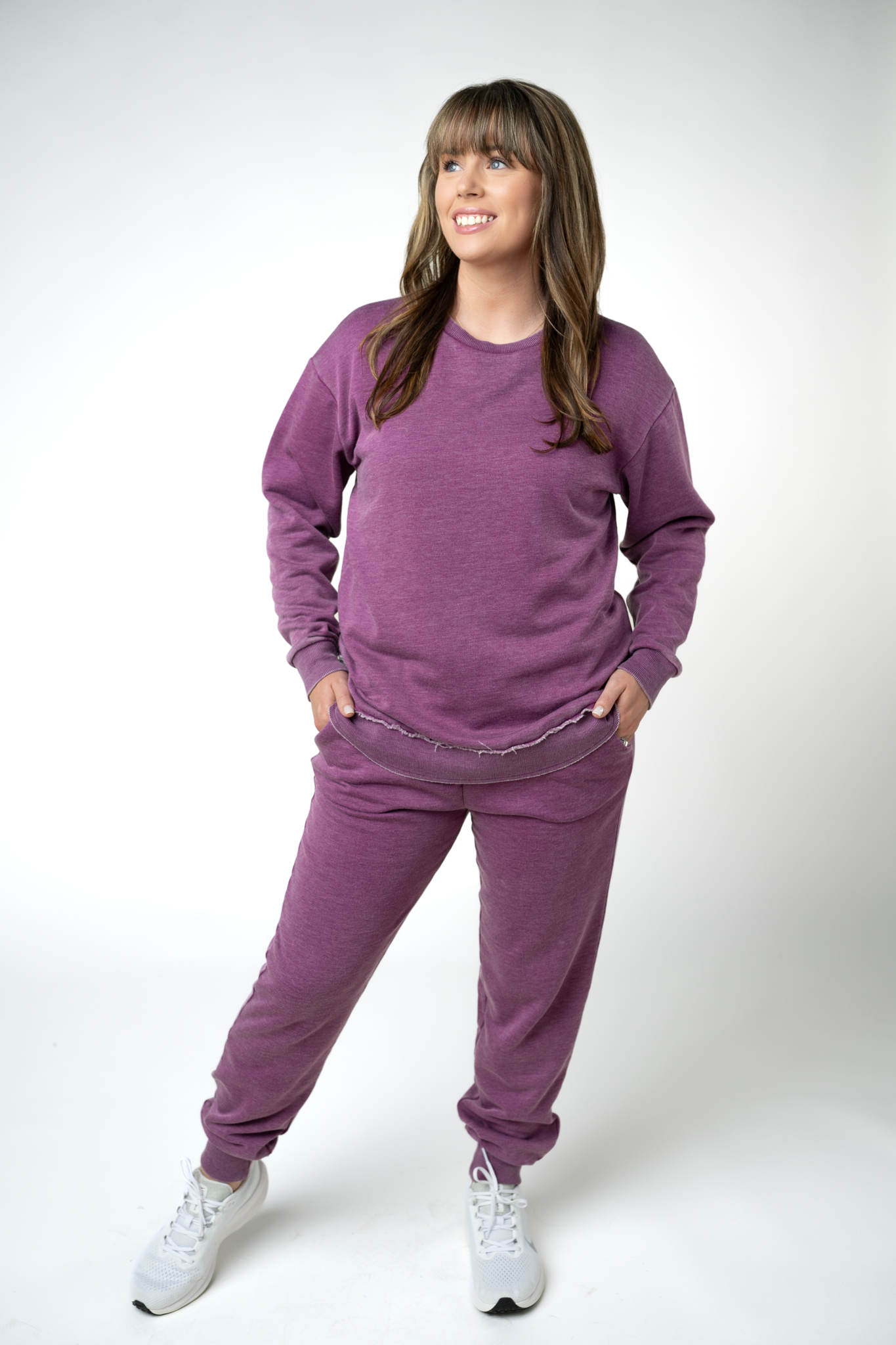Vintage Wash Joggers - Purple
