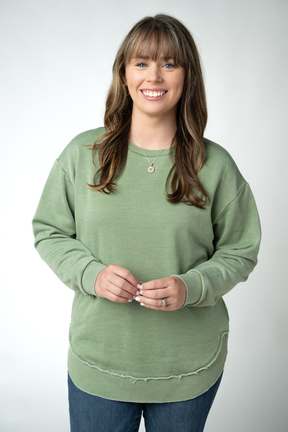 Vintage Wash Pullover - Olive