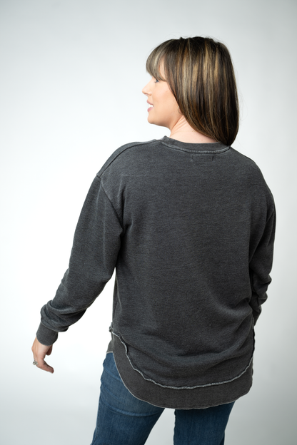 Vintage Wash Pullover - Black