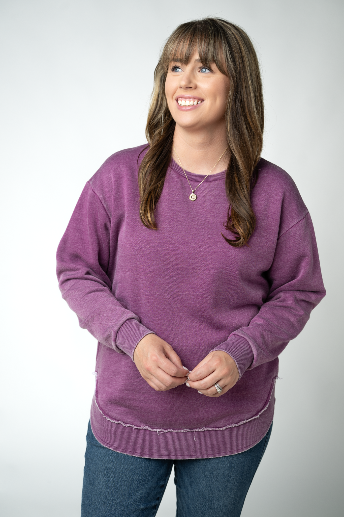 Vintage Wash Pullover - Purple