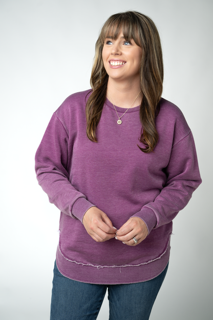 Vintage Wash Pullover - Purple