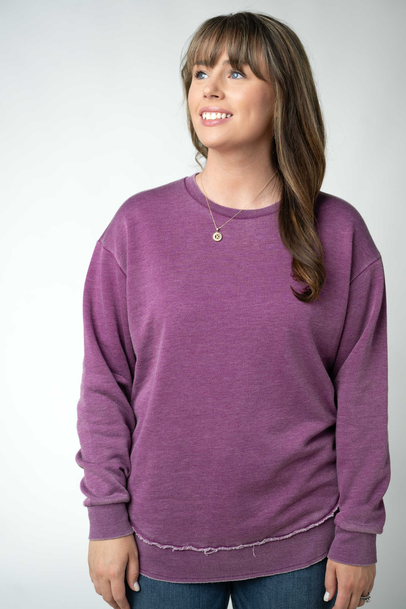 Vintage Wash Pullover - Purple