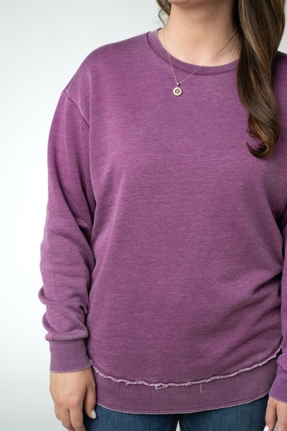 Vintage Wash Pullover - Purple