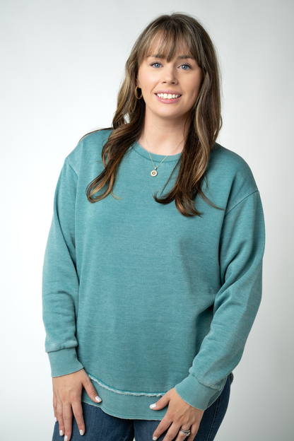 Vintage Wash Pullover - Teal